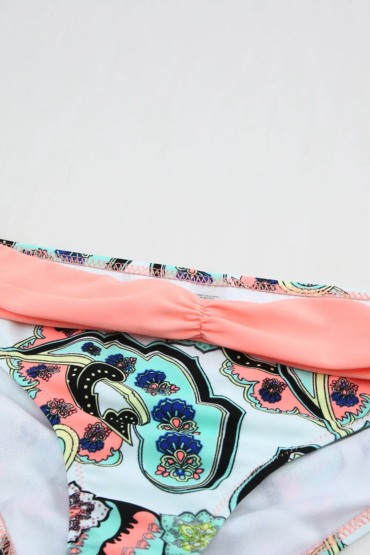 Sexy Pink Padded Gather Push-up Bikini Set The Aurora Touch