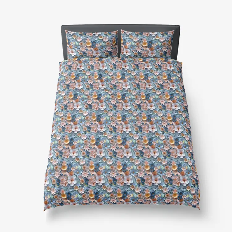 3D Floral Pattern Microfiber Duvet Cover in Many Sizes Printy6