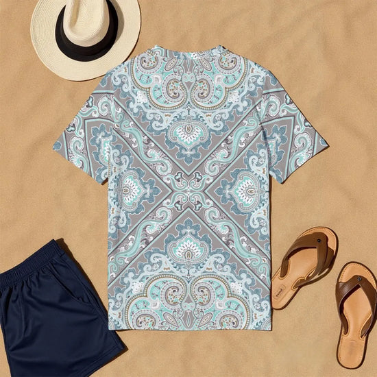 Light Teal All-Over Print Men&