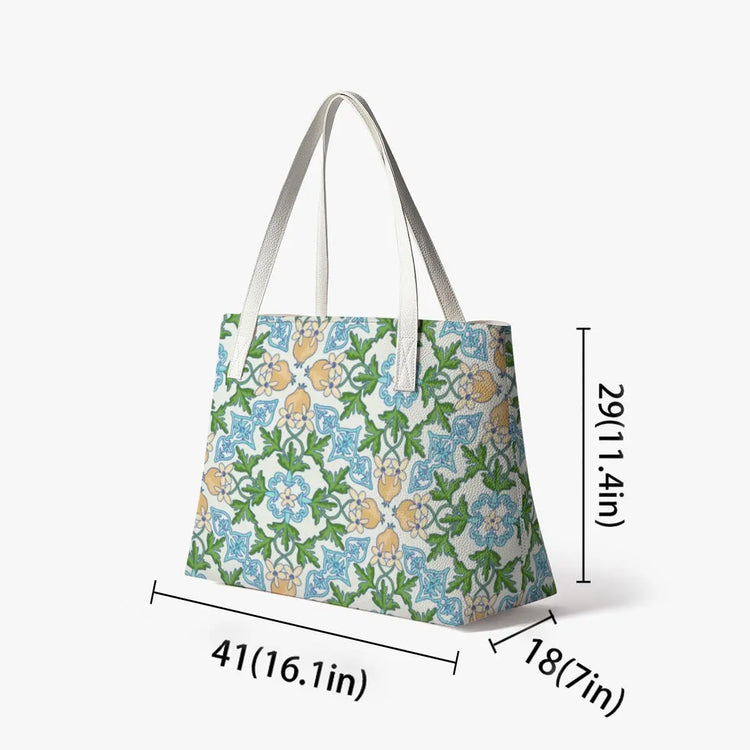 High Quality Floral All Over Pattern Stylish Vegan Leather Tote Bag Yoycol