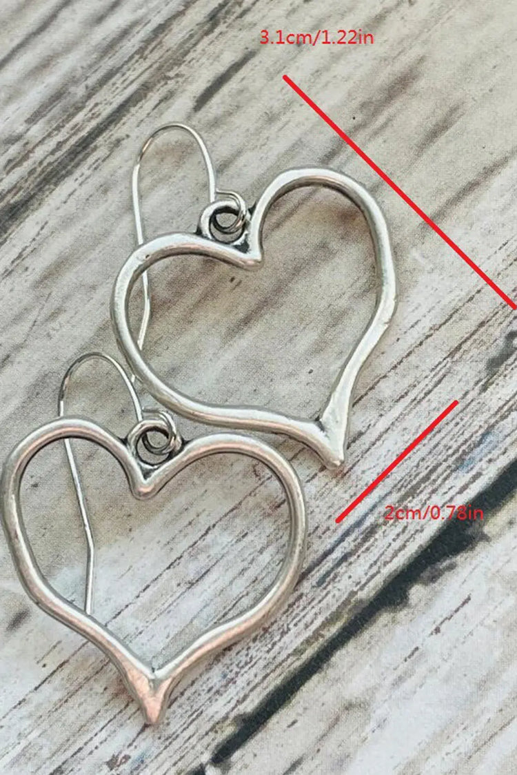 Silvery Heart Shape Hook Drop Earrings The Aurora Touch