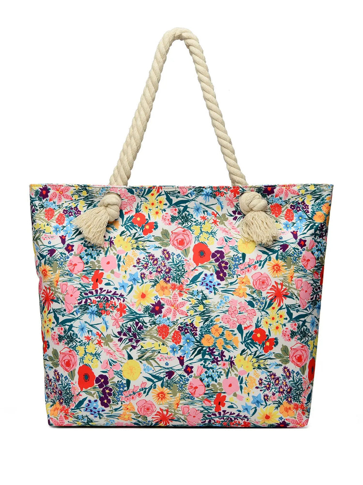 Art Flower Pattern Beach Bags For Women, Beach Bag Tote Waterproof Sandproof, Beach Bags For Women The Aurora Touch