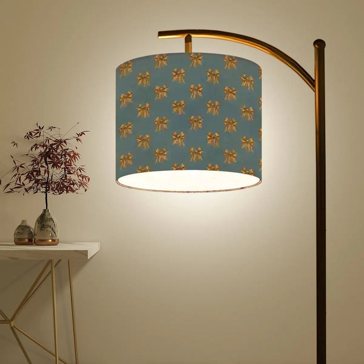 Damask Geometrical Prnt Pattern Design Arc Floor Lamp (Made in USA) The Aurora Touch