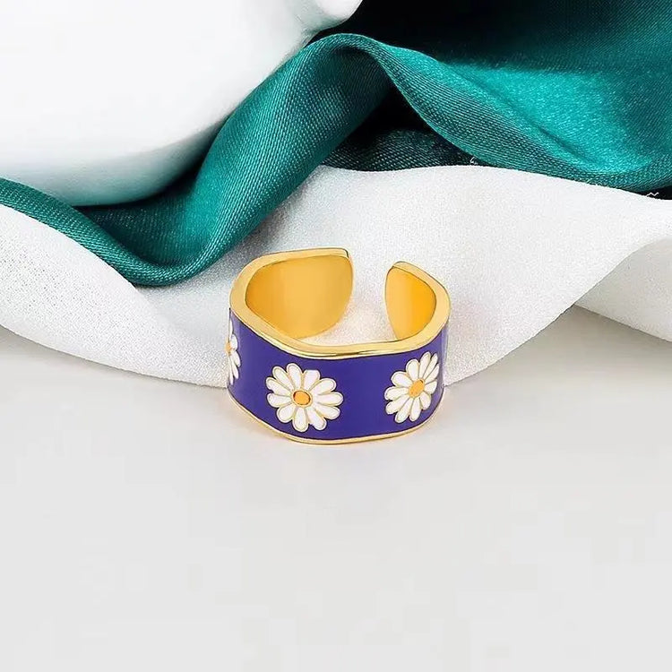 Mona Garden Drip Designer Fashion Open Ring CJ