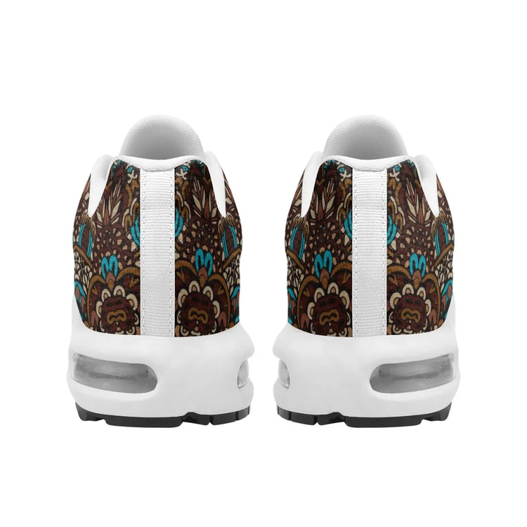 Unisex Mesh Tech Eco-Flex Sneakers- Brown Blue Floral Pattern Printy6