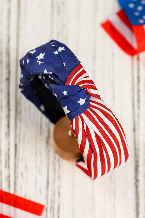 Multicolor American Flag Bow Knot Wide Headband The Aurora Touch
