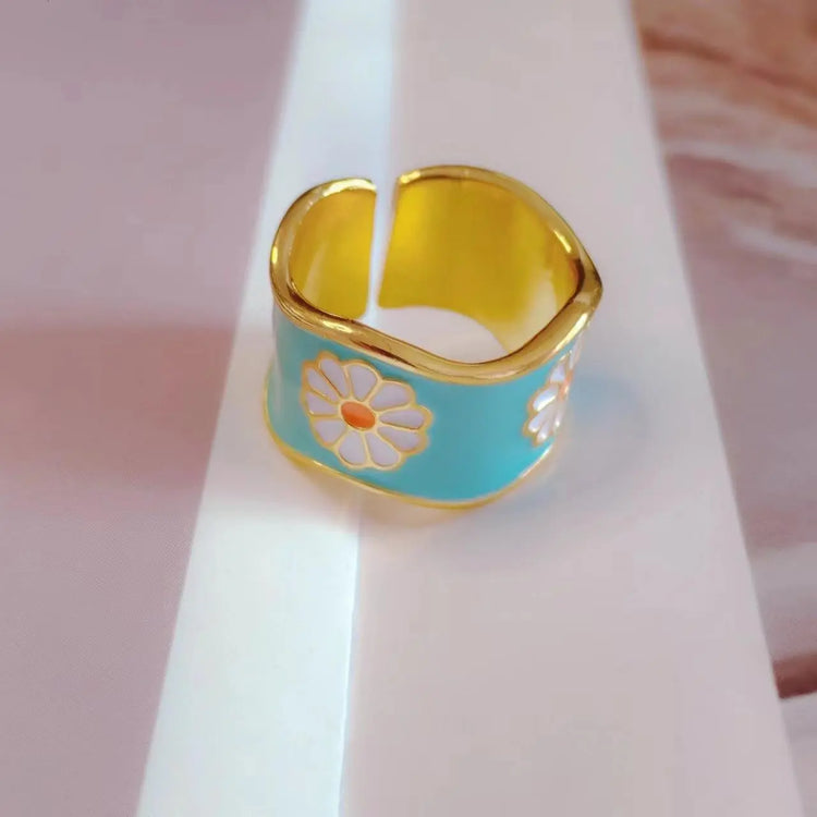 Mona Garden Drip Designer Fashion Open Ring CJ