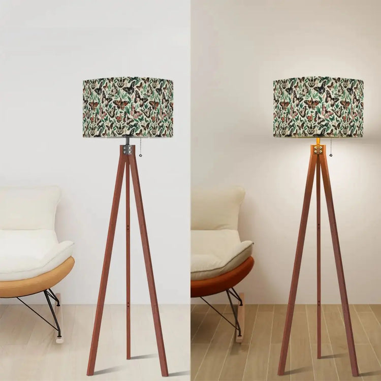 Butterfly Tripod Floor Lamp – Multi-Color Spring Pattern – USA Made The Aurora Touch