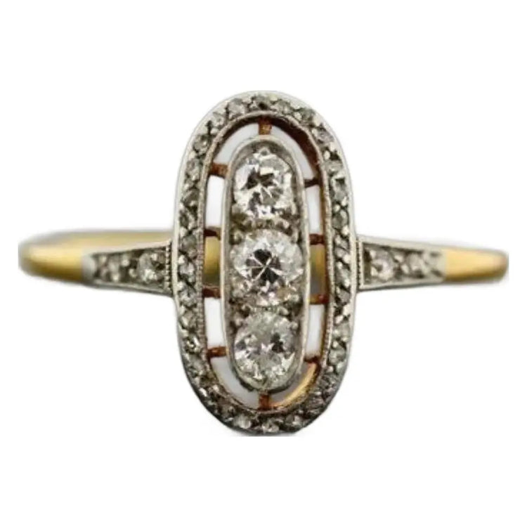 Micro-inlaid Zircon Ring- Antique Feel FashionRing CJ