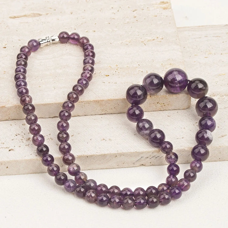 Boho Natural Stone Knotted Crystal Necklace CJ