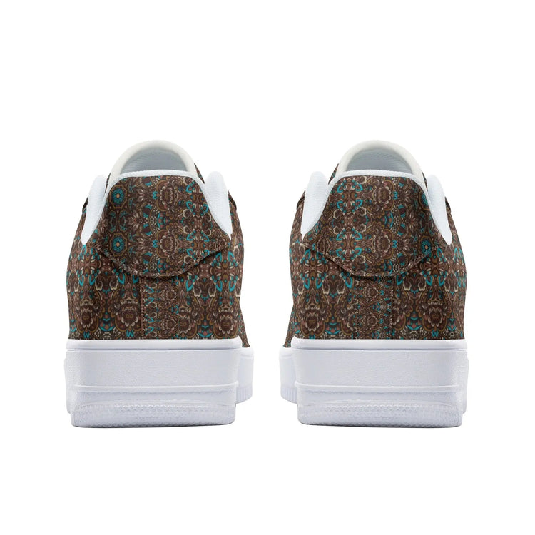 Unisex Low Top Ethnic Pattern Design Trendy Leather Sneakers Printy6