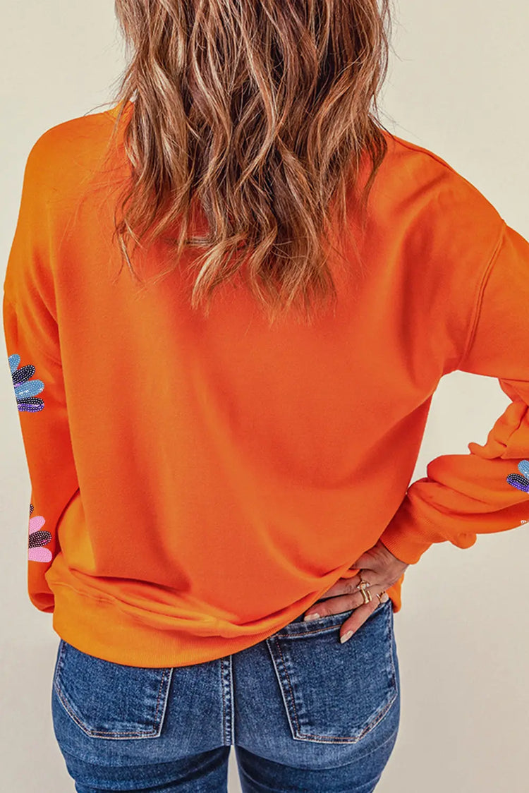 Orange Colorful Turkey Thanksgiving Graphic Sweatshirt Dear-Lover Dropshipping