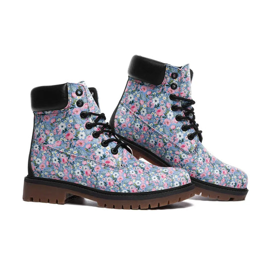 Casual Floral Vegan Leather Lightweight boots TB Printy6