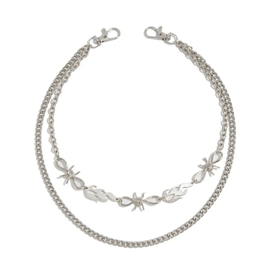 Punk Cross Stitching Pants Zipper Ornament CJ