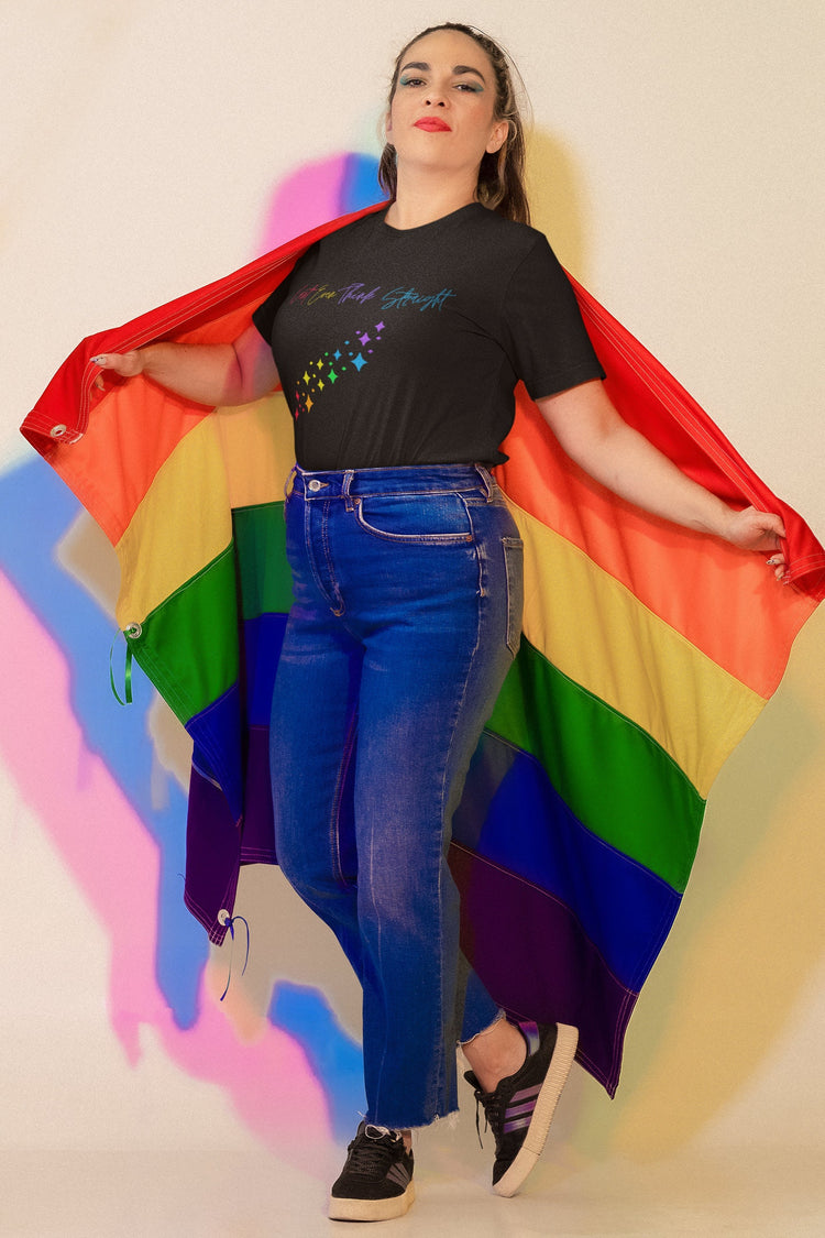 Pride T-shirt, Unisex rainbow color proud queer LGBTQ+ gay pride love life casual everyday festival clothing wear