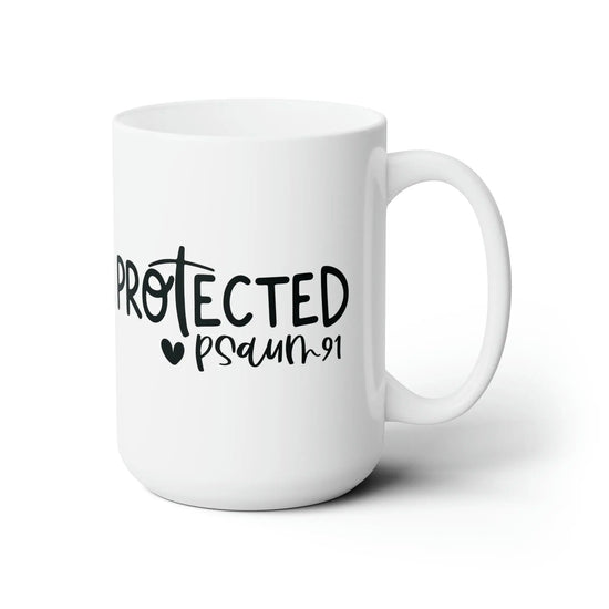 Ceramic Mug 15oz, Inspirational Christian scripture Psalm verse minimilist kitchen simple inpirational positive decor beverage mug The Aurora Touch