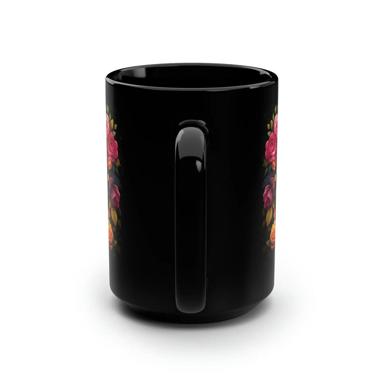 Black Mug, 15oz, Colorful Art, Cadaver, Day of The Dead, Dia de Los Muertos, Halloween Mug, Large Coffee Mug, Festive Mug, Holiday Mug The Aurora Touch