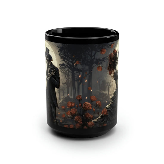 Black Mug, 15oz, Day of The Dead Mug, Dia de Los Muertos, Tasa de Cafe, Coffee cup, Tea Cup, Halloween Mug, Novelty Coffee Mug The Aurora Touch