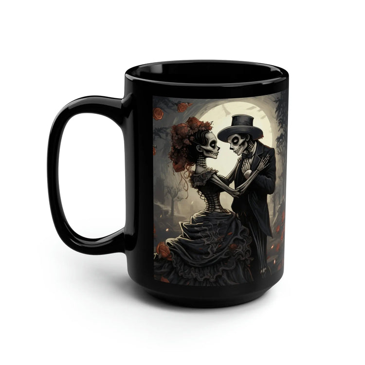 Black Mug, 15oz, Day of The Dead Mug, Dia de Los Muertos, Tasa de Cafe, Coffee cup, Tea Cup, Halloween Mug, Novelty Coffee Mug The Aurora Touch