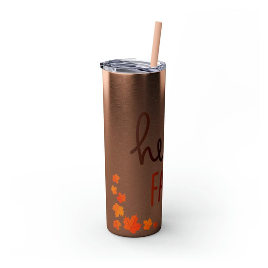 Skinny Tumbler with Straw, 20oz, Thanksgiving tumbler, Fall Tumbler, glitter tumbler, gift for her, Novelty tumbler, Hot water mug The Aurora Touch