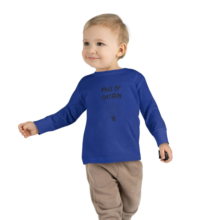 Full of Energy Toddler Long Sleeve Tee, Energy Baby, Toddler clothes, Children wear, Kids casual wear, bay Momma gift, Kids Birthday gift,
