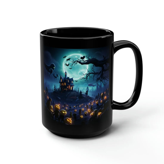 Black Mug, 15oz, Pixar Theme Halloween dark large festive holiday spooky fun coffee kitchen beverage morning evening drinking cup The Aurora Touch