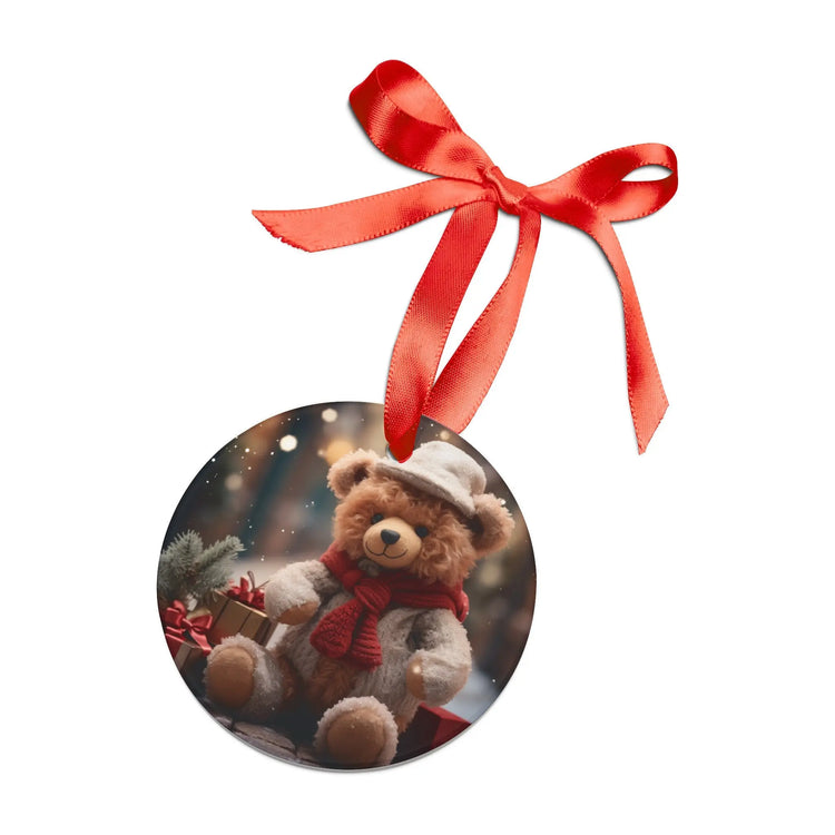 Acrylic Ornament with Ribbon, Teddy Bear Ornament, Holiday Tree, Christmas tree decoration, Holiday gift, Tree ornaments The Aurora Touch