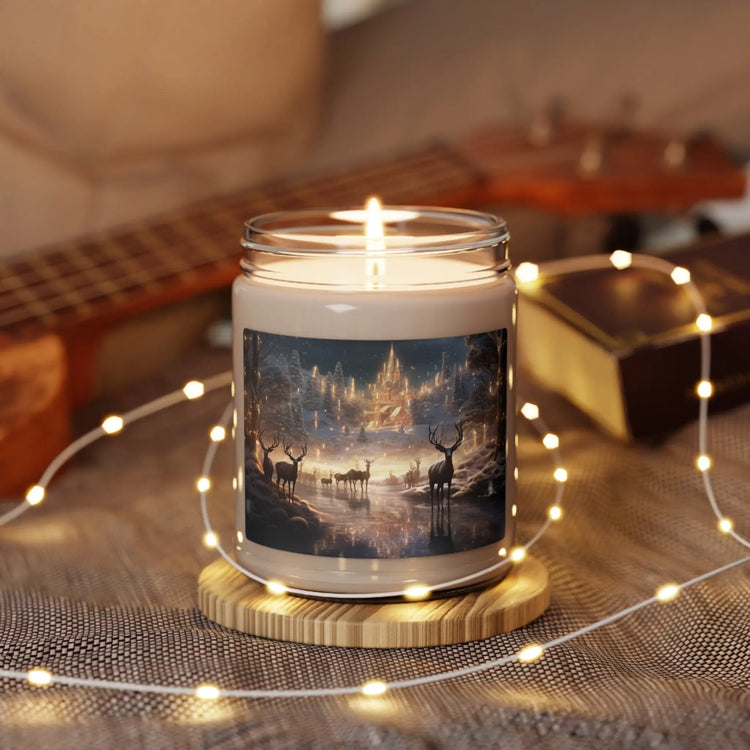 Scented Soy Candle, 9oz, Holiday Candles, Cinnamon scented candle, Best Selling, Gift for Family, Reindeer Xmas The Aurora Touch