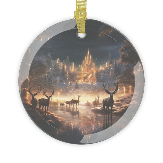 Glass Ornaments,Christmas scenery, tree decor, Holiday ornament, great small gift, Holiday Party gift, Home decor, Holiday gift exchange