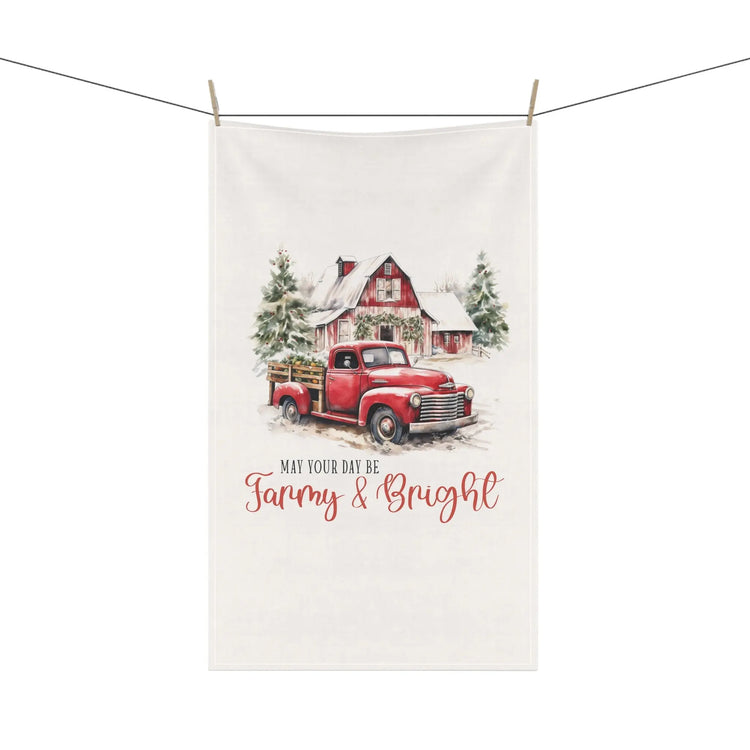 Christmas Holiday Tea Towel, Cotton Hand Towel, Kitchen Decor, Xmas Novelty Items, Holiday Gifts, Farmhouse Towel The Aurora Touch