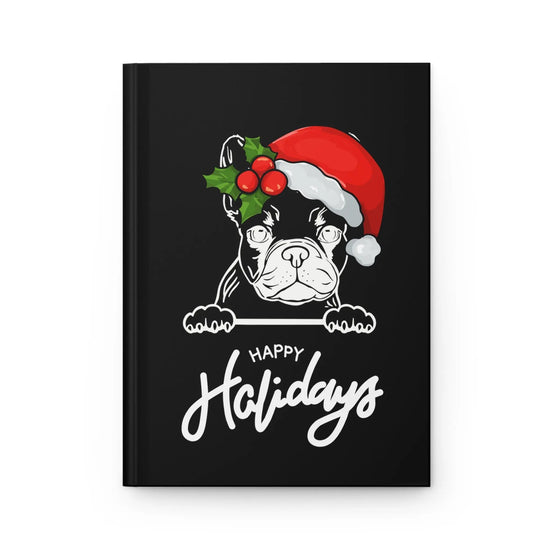 Hardcover Journal Matte, Frenchie dog, Holiday Notebook, Daily Journal, Appointment Book, thoughtful gift, small xmas gift, Student gift The Aurora Touch