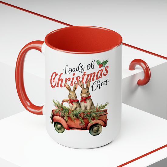 Two-Tone Coffee Mugs 15oz | Holiday & Office Mugs | Perfect Xmas Gifts | Novelty Farmhouse Kitchen Mugs | Country Holiday Coffee Cup