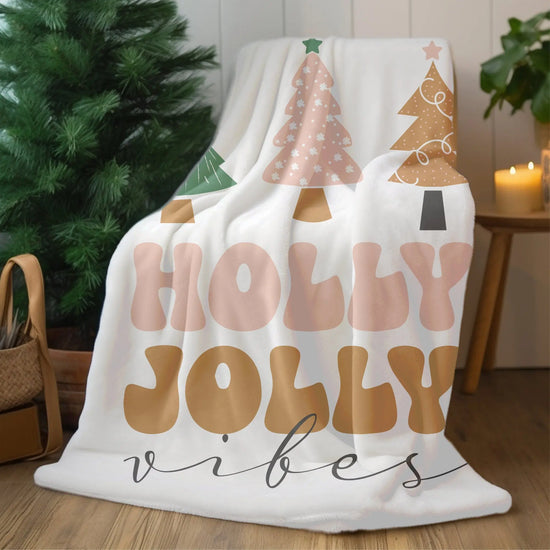 Velveteen Plush Blanket, Holiday vibes cozy white chritsmas light colors novelty winter bed covering throw The Aurora Touch
