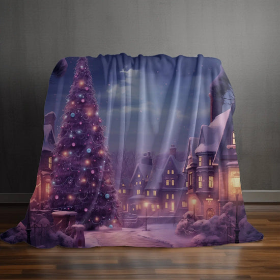 Luxurious Velveteen Plush Blanket - Cozy Purple Christmas Blanket Sale