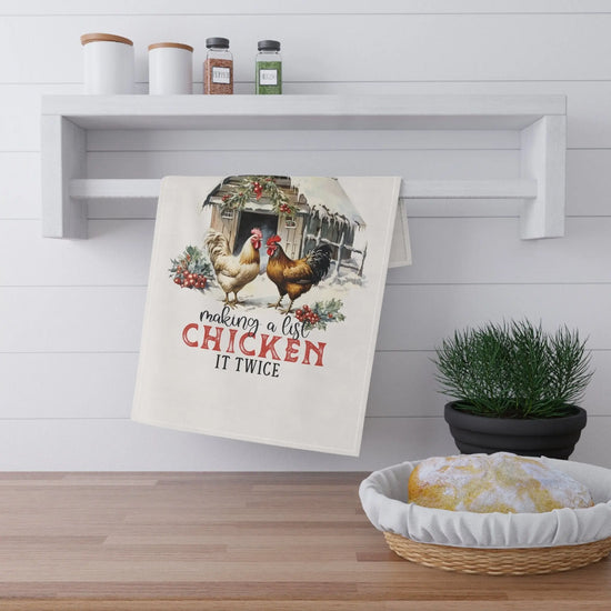 Farm Kitchen Towel, Tea Towels, Country Xmas Chicken Design, Xmas Novelty Items, Kitchen Decor, Holiday Sale, Animal Print, Cotton/Poly The Aurora Touch