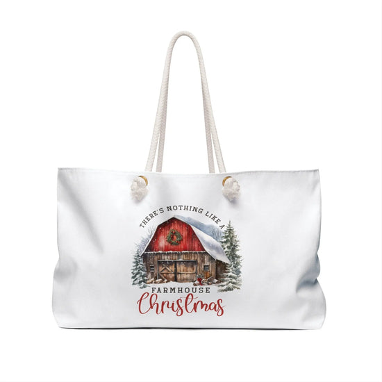 Farm House Xmas Weekender Bag - Large Tote, Personal Holiday, Country Style, Carry on, Oversized, Farmhouse Tote The Aurora Touch