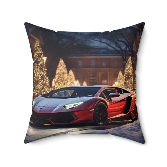Spun Polyester Square Pillow, lamborghini print design, Gift for Teen Boy, Luxury Bed Pillow, Exotic Car Art, Designer Bed Pillow, Xmas gift The Aurora Touch