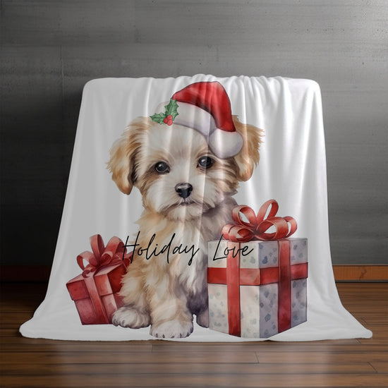 Velveteen Plush Blanket, Holiday Bed cover, Cute designer blankets, Festive Holiday items, White Winter Blanket, Fleece bed Cover