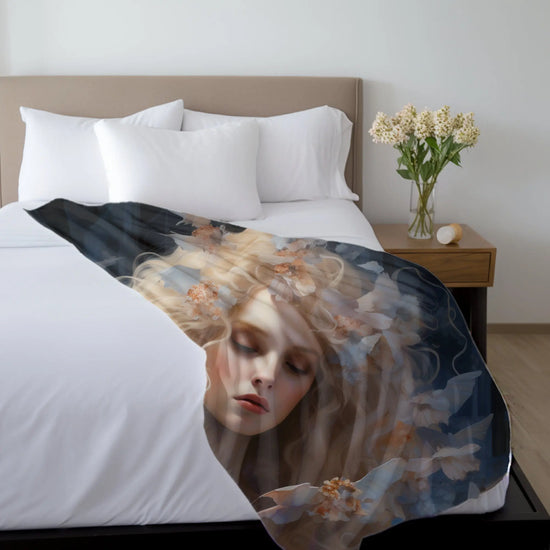 Angelic Velveteen Plush Blanket, Designer Throw, Modern Style, Soft Living Room Decor, Teen Gift The Aurora Touch
