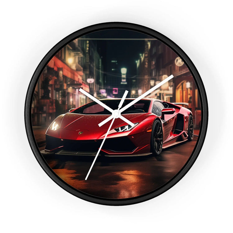 Wall Clock, Red Hot Lamborghini bachelor student dorm office home fancy exotic luxury car wall art The Aurora Touch