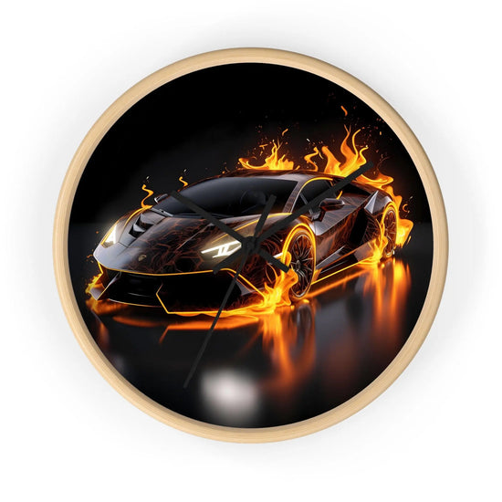 Wall Clock, Exotic black AI Car design portrait teen dorm room bedroom wall clock art decor great for pool room and man cave The Aurora Touch