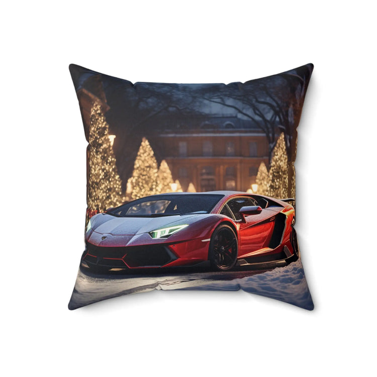 Spun Polyester Square Pillow, lamborghini print design, Gift for Teen Boy, Luxury Bed Pillow, Exotic Car Art, Designer Bed Pillow, Xmas gift The Aurora Touch