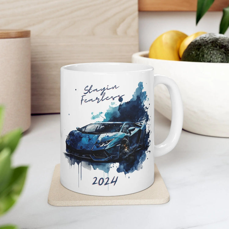 Ceramic Mug 11oz, Uplifting Coffee Mug, 2024 Inspirational items, New Year Coffe Mug, Gift for Son, Male Bday Gift, Lamborghini Design The Aurora Touch