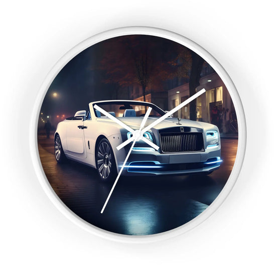 Wall Clock, Rolls-Royce white stylish timepiece fancy luxury high-end designer room decor Wall Clock The Aurora Touch