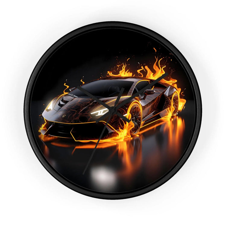 Wall Clock, Exotic black AI Car design portrait teen dorm room bedroom wall clock art decor great for pool room and man cave The Aurora Touch