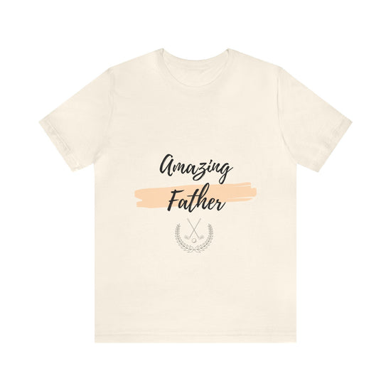 Amazing Father Jersey Short Sleeve Tee, Casual Minimilist Golf Theme Print Everyday Wear