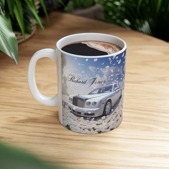 Ceramic Mug 11oz, Personalized Coffee & Tea Mug, Rolls Royce Car Design Mug, Fancy Vehicle items, Sophisticated Valentine gift The Aurora Touch