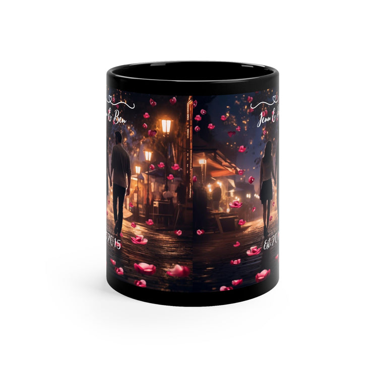 11oz Black Mug (a), Valentines personalized mug, Love inspired sweetheart couple design beverage cup great for partners