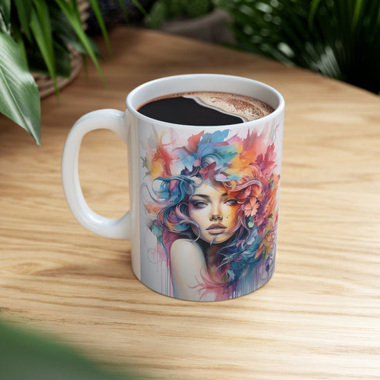 Ceramic Mug 11oz, Art Deco Mug, Artistic designed coffee mug, Modern Kitchen Art, office coffee mug, Bday sale item, art teacher gift