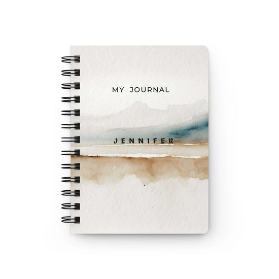 Personalized Spiral Bound Journal, Minimalist Spiral Notebook, small daily journal, dreamer nightly journal, nice simple everyday notebook The Aurora Touch